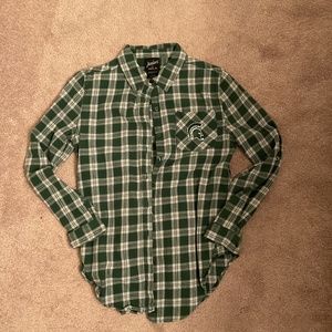 Gen.2, medium, MSU green and white, flannel